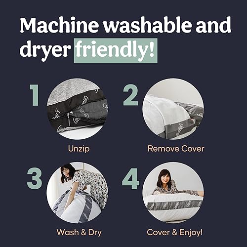 Miniatura 4 de CordaRoy's Protector de puf impermeable  Funda extraíble para puf convertible  Lavable a máquina y apto para secadora  Protector de puf ajustado