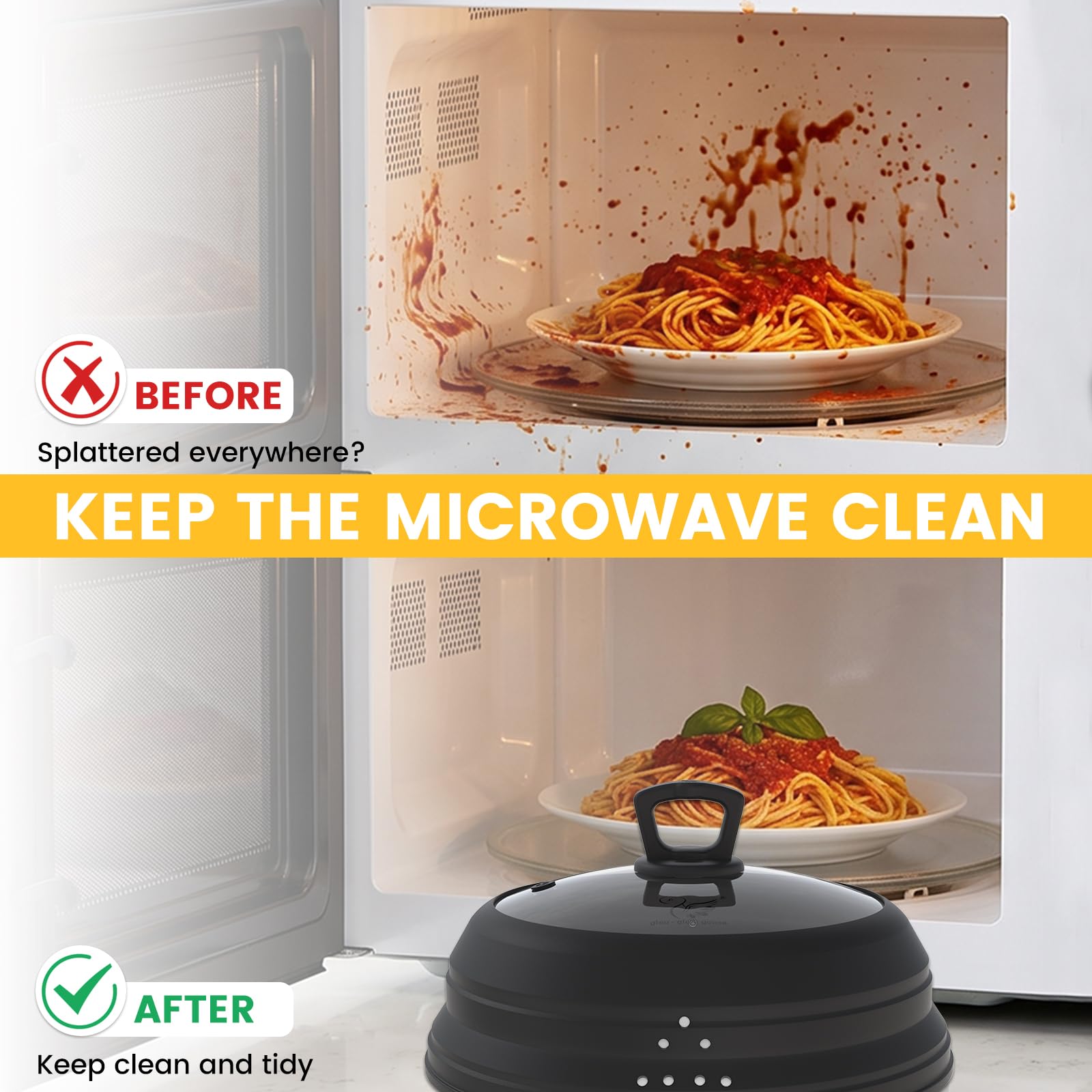 Microwave Splatter Cover - Vented Glass Lid -4 Microwave Splatter Cover - Vented Glass Lid -4