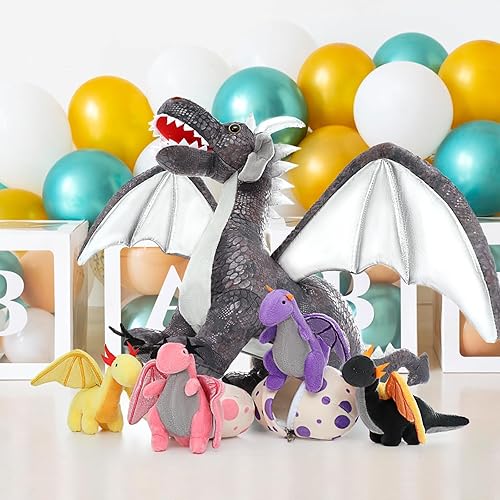 Miniatura 4 de MaoGoLan Dragon Plush Stuffed Animal with Babies Inside,21 inch Large Stuffed Dragon Plush Bulk,7 Pcs Dragon Plush Toy Set,Stuffed Mommy Dragon with