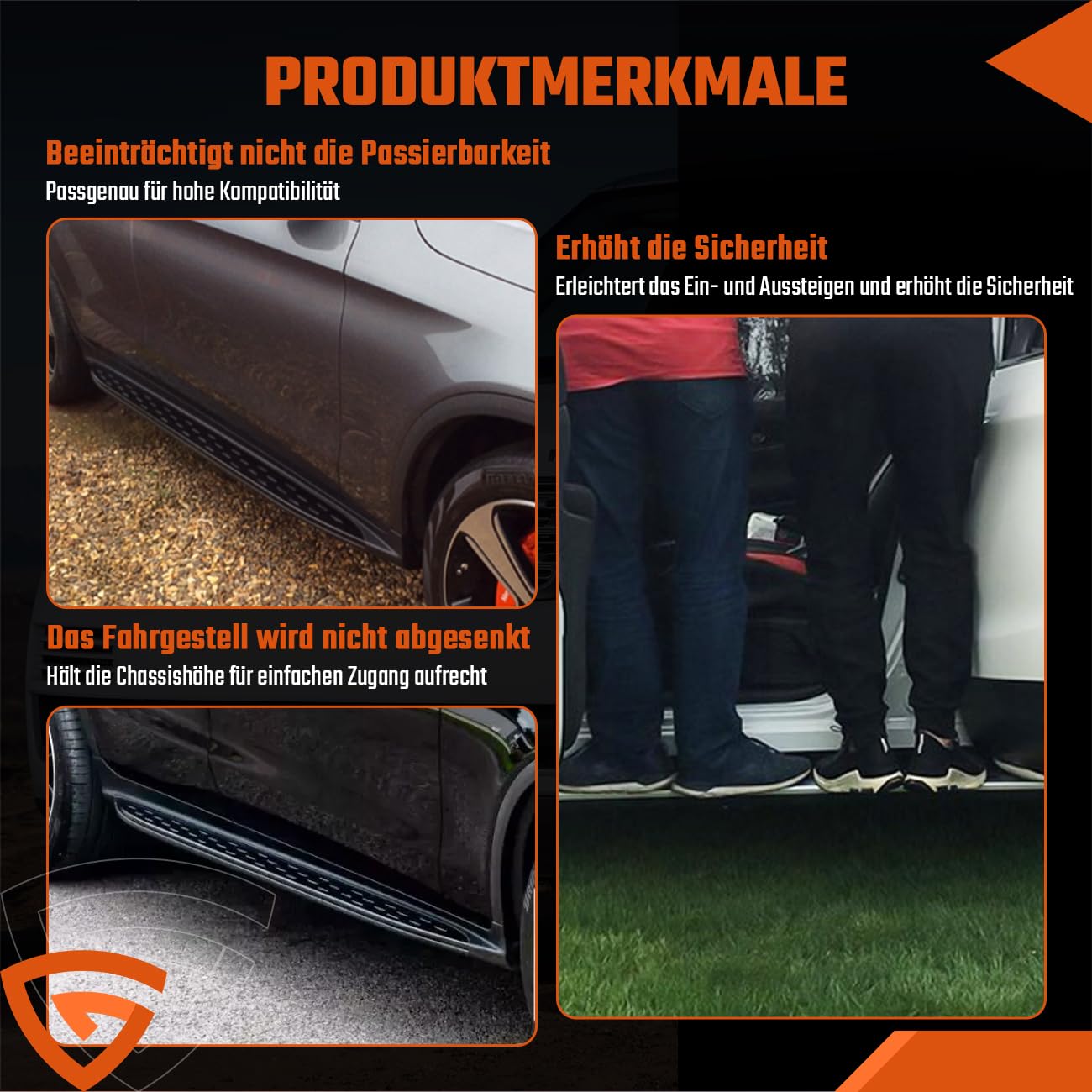 Trittbretter Seitenbrett Set Kompatibel mit Mercedes Benz GLC X253 C253 2015-2022, Belastbar bis 360KG, Seitenschweller mit Halterung, Aluminium Schweller, rutschfest, robust, Links & Rechts
