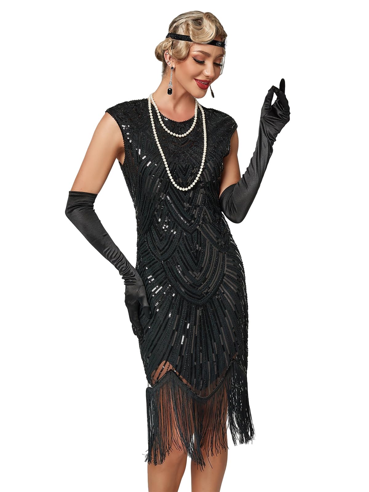 Viloree 1920s Vestido Anna Flapper Gran Gatsby Fiesta Vintage Retro Cóctel
