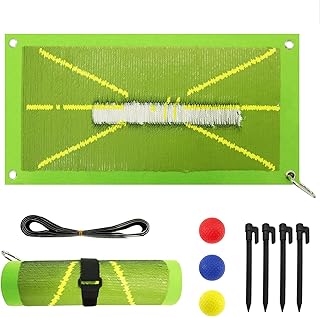 FINGER TEN Golf Training Mat Swing Detection Batting 20”, Premium Golf Impact Mat, Path Feedback Golf Practice Mats, Advanced Golf Hitting Mat Game Aid and Gift for Home Office Outdoor Green