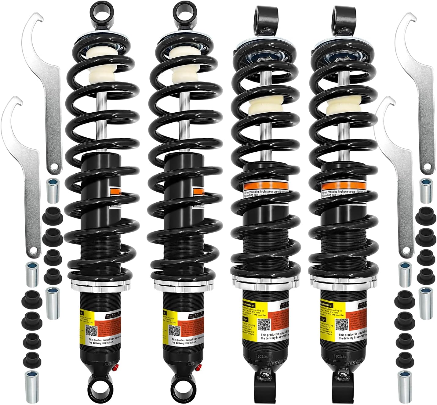 7043341 7043340 Front and Rear Shock Strut Absorber Compatible with Polaris RZR 800 EFI 2008-2011, Single-tube, Adjustable Spring Height