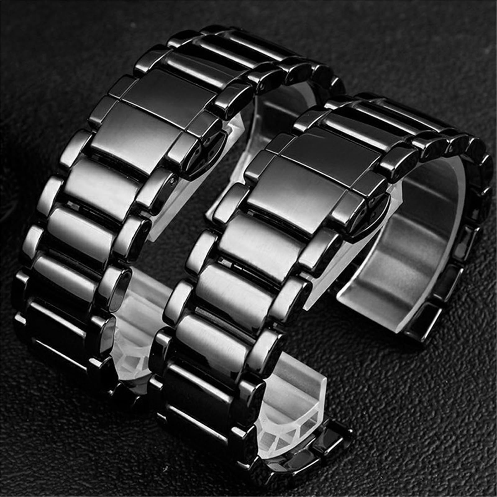 cinturino dell'orologio Cinturino di ricambio in ceramica classica nera da uomo, accessori comodi e durevoli for braccialetti 22 mm