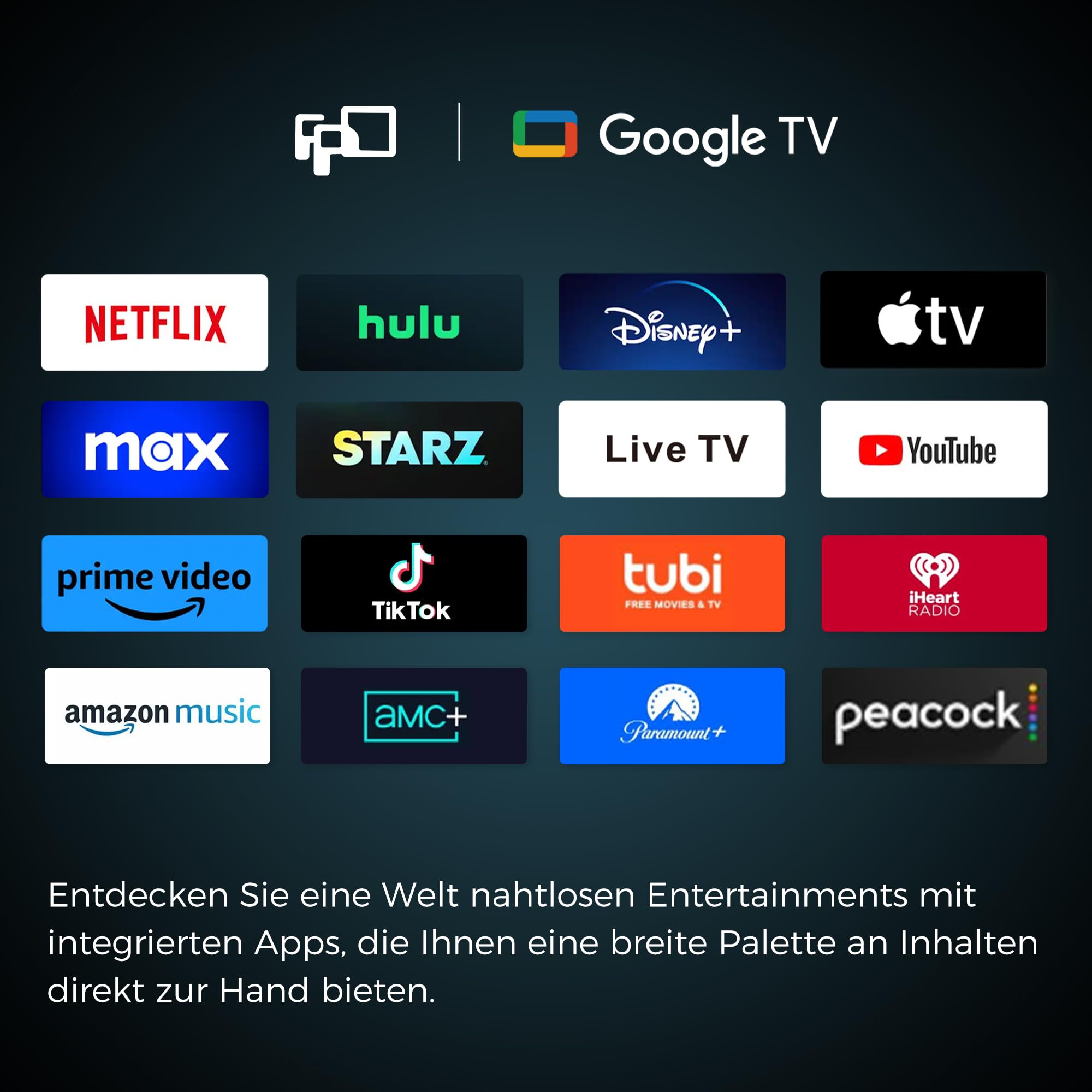 FPD Smart TV 32 Zoll (81 cm) Fernseher mit Google TV, Sprachsteuerung, kompatibel mit Google Assistant, 720p HD, HDR 10 & Dolby Audio, Google Play, Google Cast, Live-TV