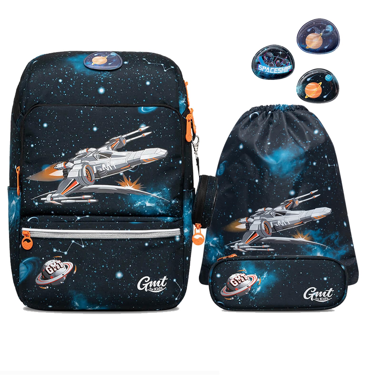 GMT for Kids Schulranzen Set 4-teilig Ergonomische Ultraleichte Schultasche Mädchen Junge Kinder Schulrucksack Prinzessin Kitty Grundschule Schultaschen 1-4. Klasse Rucksack 22 L