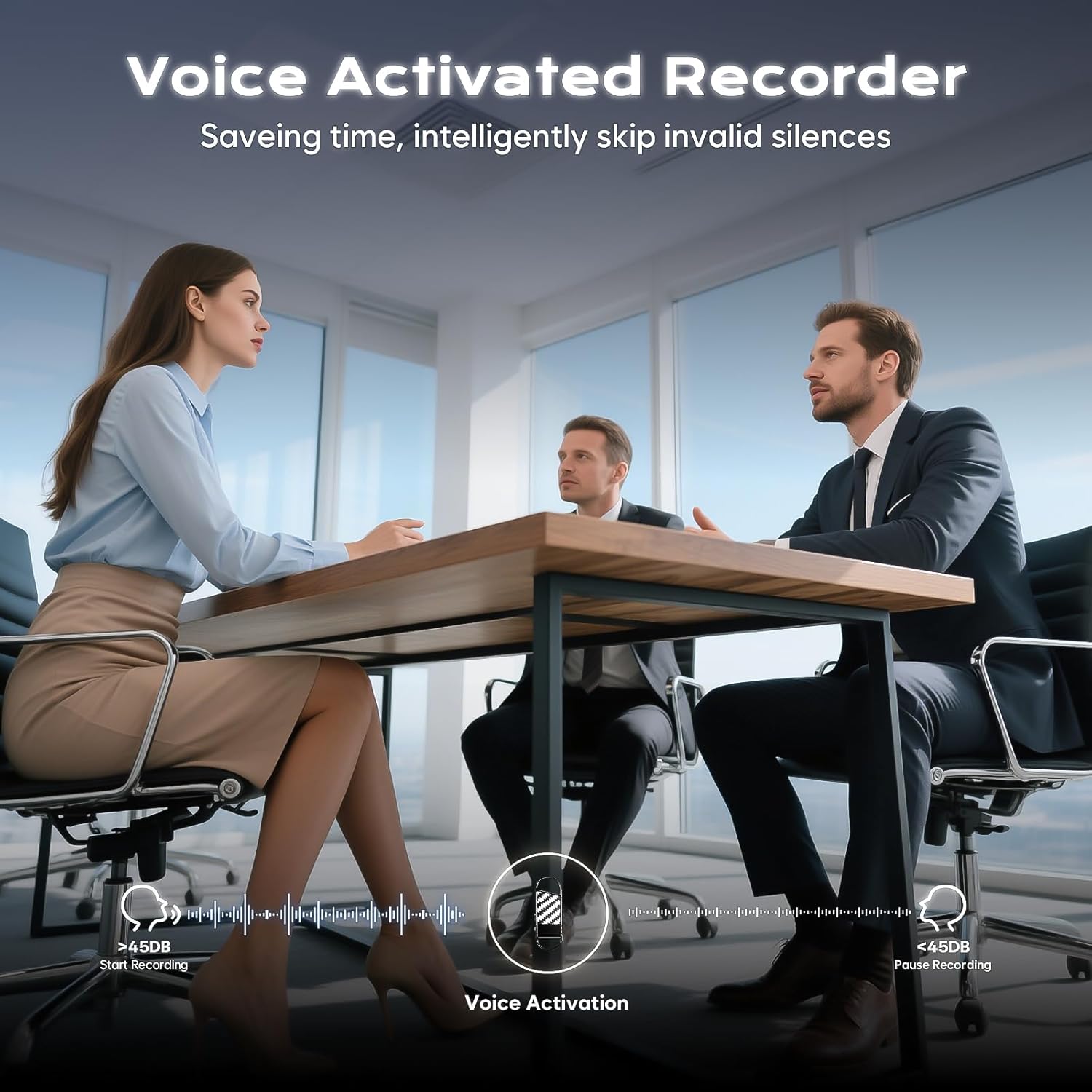 72GB Voice Activated Recorder - Tallkcoder Recording Device with AI-Intelligent Noise Reduction for Lectures Meetings, Dictaphone Digital Voice Recorder, Audio Recorder for Interviews, Class, MP3