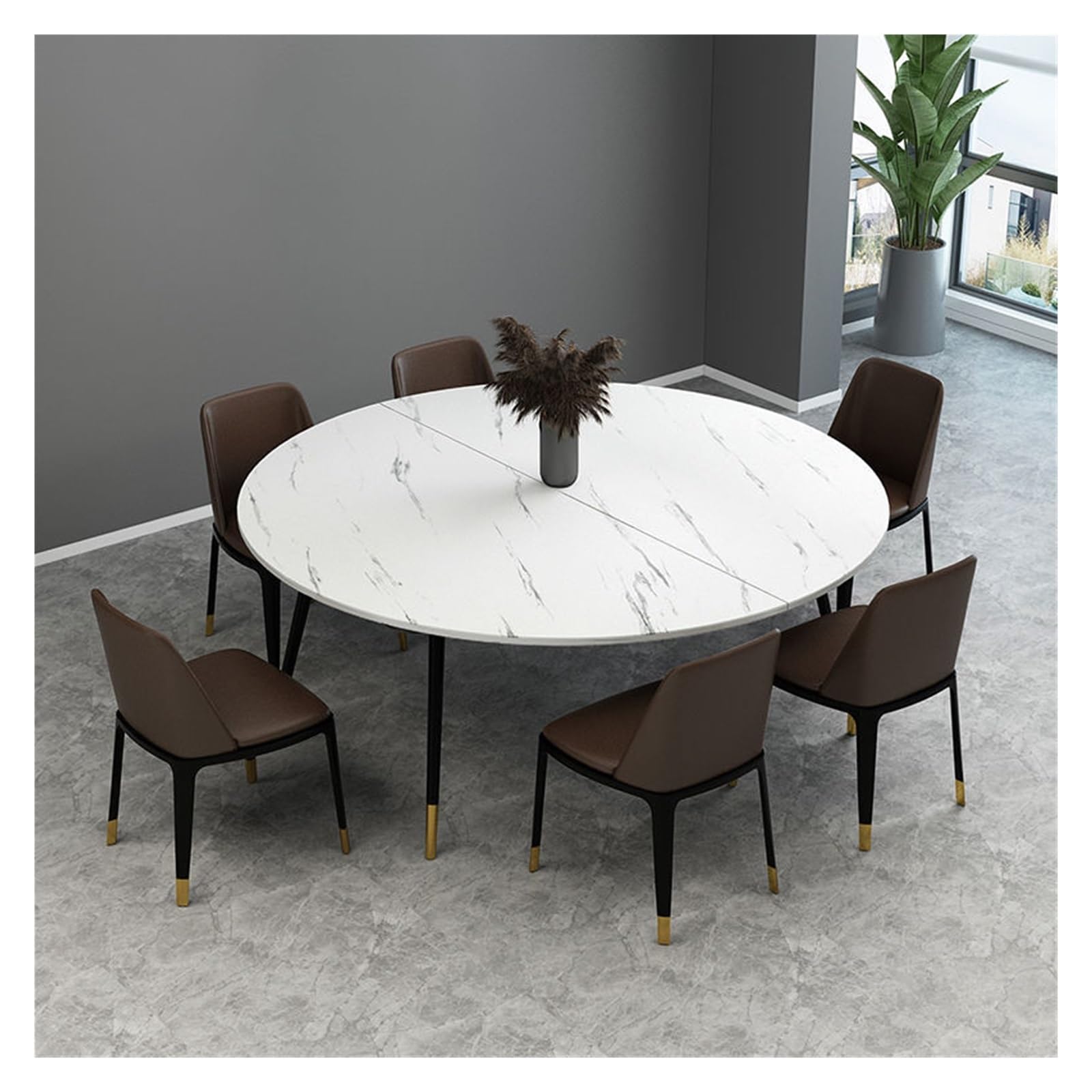 Okrągły składany blat stołu o średnicy 122 cm, zajmujący mało miejsca, drewniany stół do kuchni i patio, półskładany design z metalowym sprzętem, wielokolorowe opcje Easy Sto.