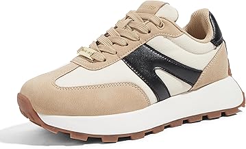 LUCKY STEP Platform Shoes for Women - Classic & Retro, Lace-up Fashion Shoes for Running, Tennis and Daily Use