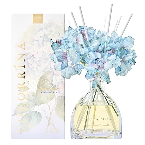 COCORRÍNA Reed Diffuser - 8.5 Oz Cashmere Vanilla Reed Diffuser with 8 Sticks for Home Bathroom Shelf Decor (Simple Luxe Collection) - Cashmere Vanilla
