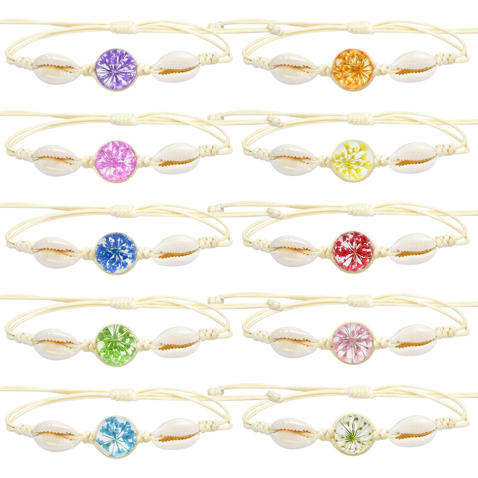 Cosswe Bracciali dell'amicizia per ragazze, braccialetti dell'amicizia intrecciati, regolabili, con fiori colorati, albero della vita, realizzati a mano, per donne e adolescenti