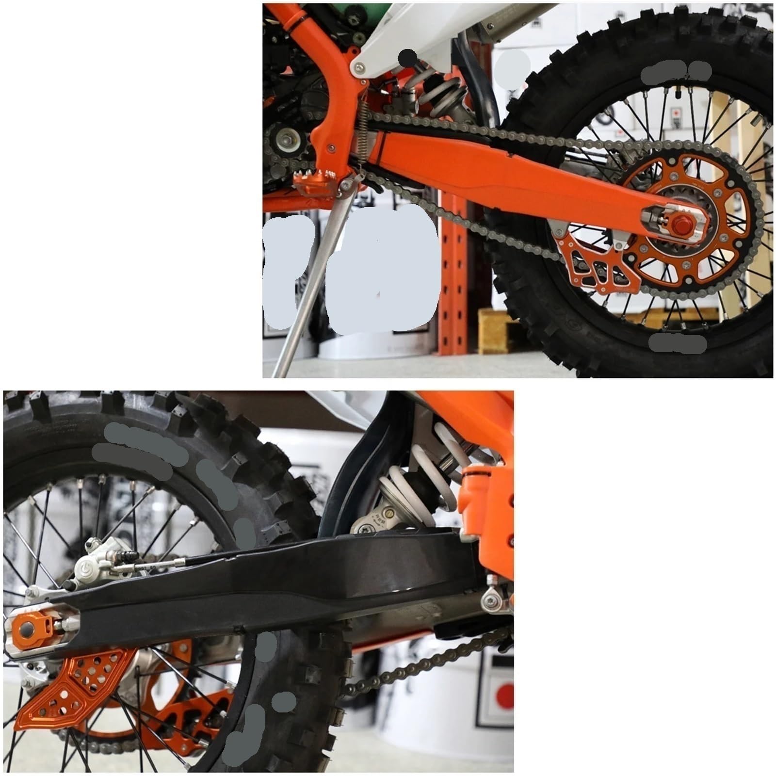 Adatto per K&TM XCFW EXC TPI Six Days 150 200 250 300 2012-2022 Moto Forcellone Forcellone Protezione soffietto forcella(Orange 502)