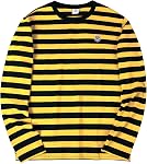KESIHAN Men Basic Casual Striped T-Shirt Cotton Spandex Round Neck Tops | Soft cotton spandex striped T-shirt with round neck, basic casual style, comfortable stretch fit for daily wear.