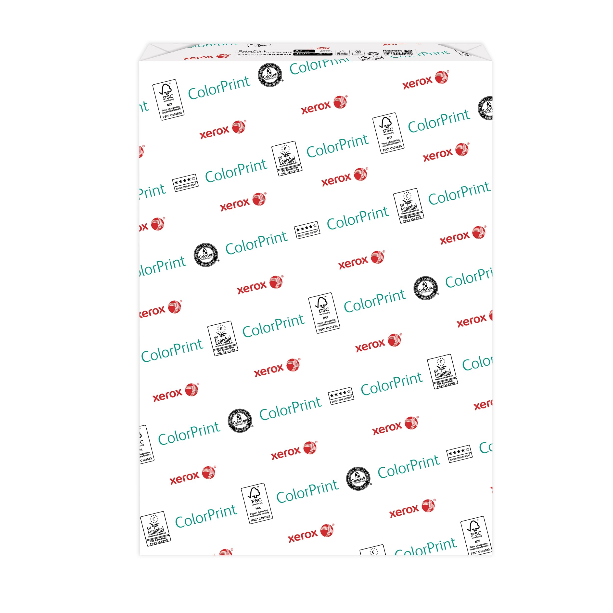 Xerox Colorprint Premium kolorowy papier do drukarek laserowych, biały, 250 g/m², A4, FSC Mix Credit, 1 karton na 4 paczki (1000 arkuszy), 003R95414