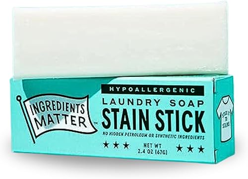 Ingredients Matter | Barra de manchas - Hecho de jabón de lavandería - HE/hipoalergénico, natural, sin detergentes, ecológico, fabricado en los