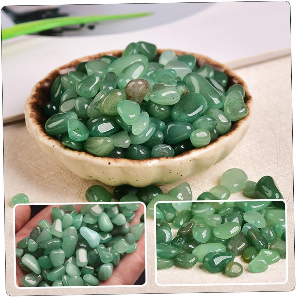 Hemoton Natural Dendritic Agate Decorative Stones 7-9mm Aquarium Gravel Bulk 2lb Fish Tank Rocks for Freshwater Terrarium Landscaping and Aquascaping