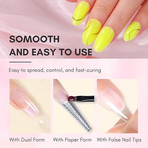 Vista 57 de Makartt - Gel de uñas de polietileno, 1.7 oz (50 ml), constructor, extensión, fortalecedor, gel de color duro, multifuncional, larga duración, fácil