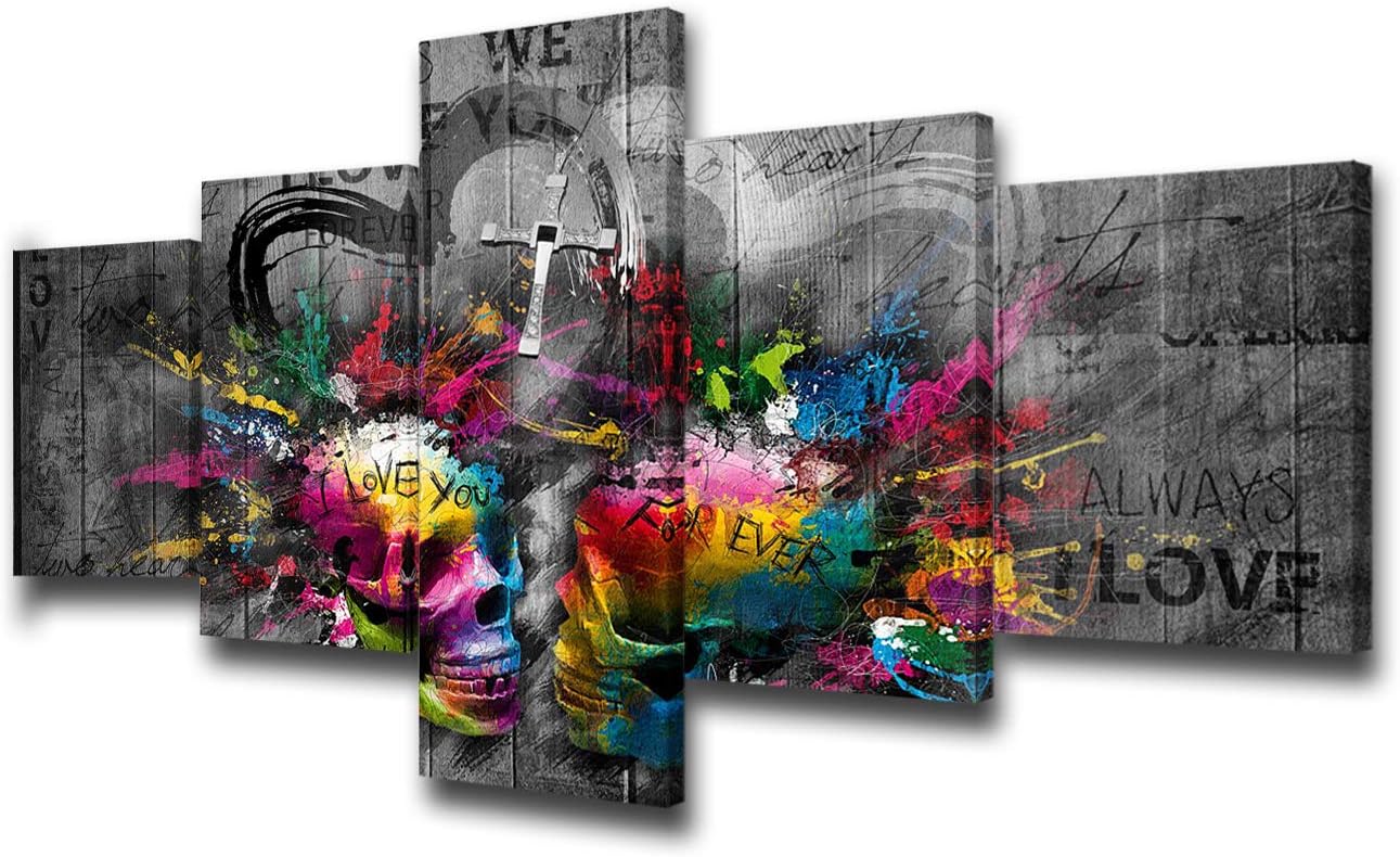 Amazon.com: TUMOVO Music Artwork Wall Decor Sugar Skull Decor Black and ...