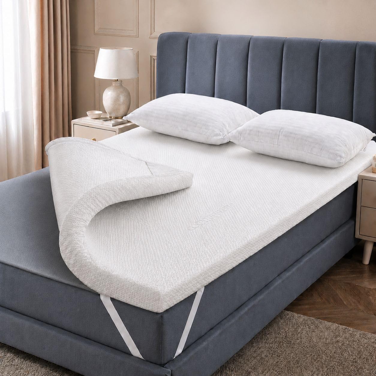 Memory Foam Mattress Topper Single Bed (7cm Thick) Premium Topper for Comfort & Support, Back & Joint Pain Relief, Cooling Dual-Layer Orthopedic Pad.