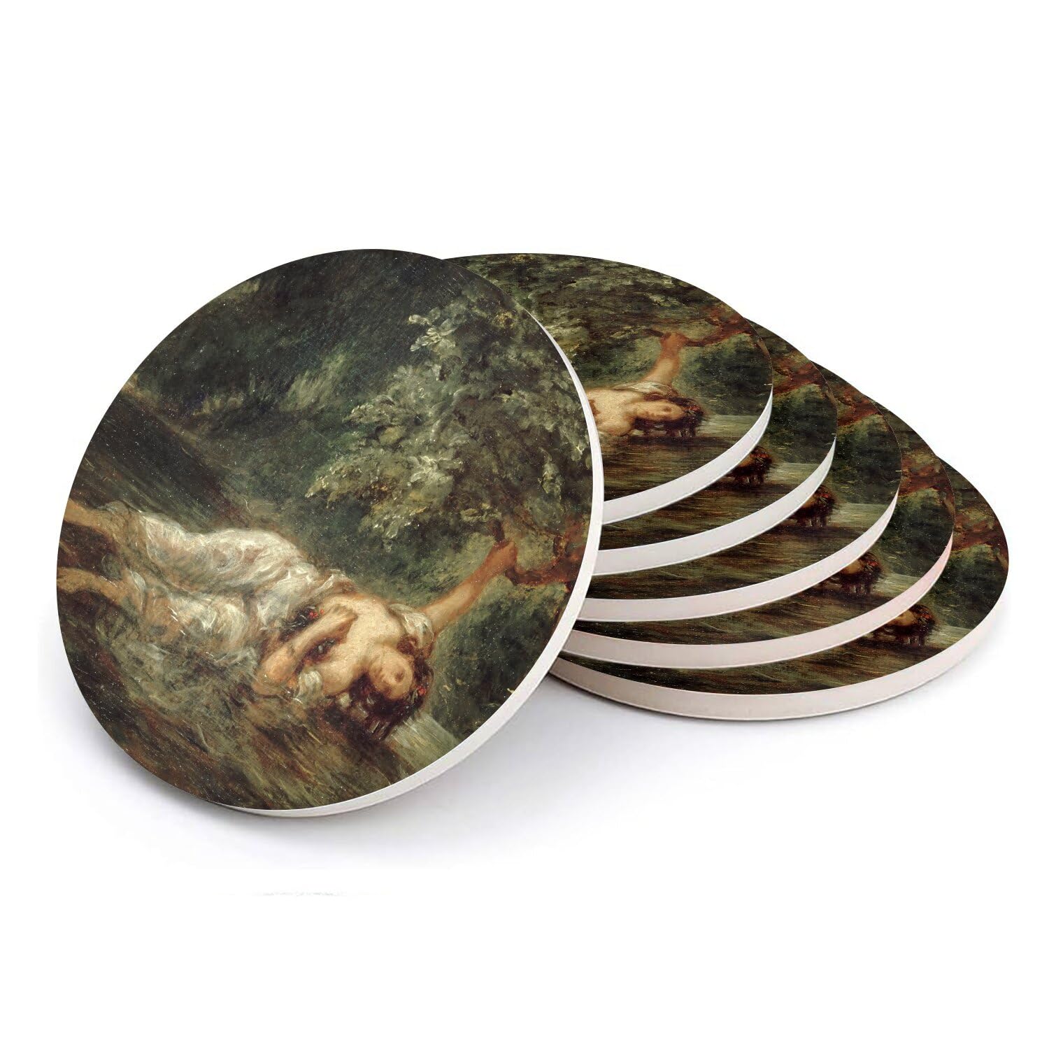 Sous-verre ronds en céramique Eugène Delacroix lot de 6 dessous de verre artistiques