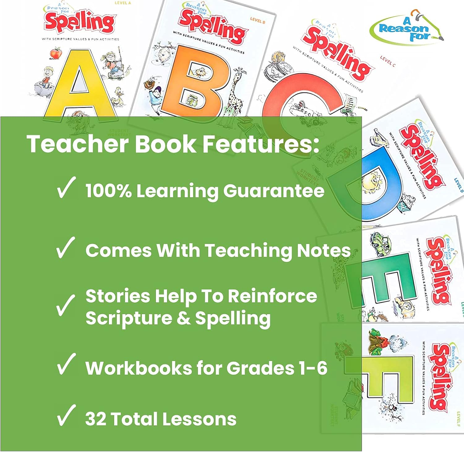 Tор Brаndѕ A Reason For Spelling Teacher Guidebook Level F, 6th Grade - Sixth Graders Practice Workbooks for Words, Vocabulary & Comprehension Skills - Kids Help Books for Homeschool, Classroom, & Home 🔥 A Reason For Spelling Teacher Guidebook Level F, 6th Grade - Sixth Graders Practice Workbooks for Words, Vocabulary & Comprehension Skills - Kids Help Books for Homeschool, Classroom, & Home
