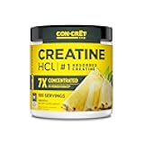 CON-CRET Creatine HCl Powder | Muscle, Cognitive, Cellular Energy Support | No Bloating or Cramps | USA Made & NSF Certified | Pineapple (100 Serving)