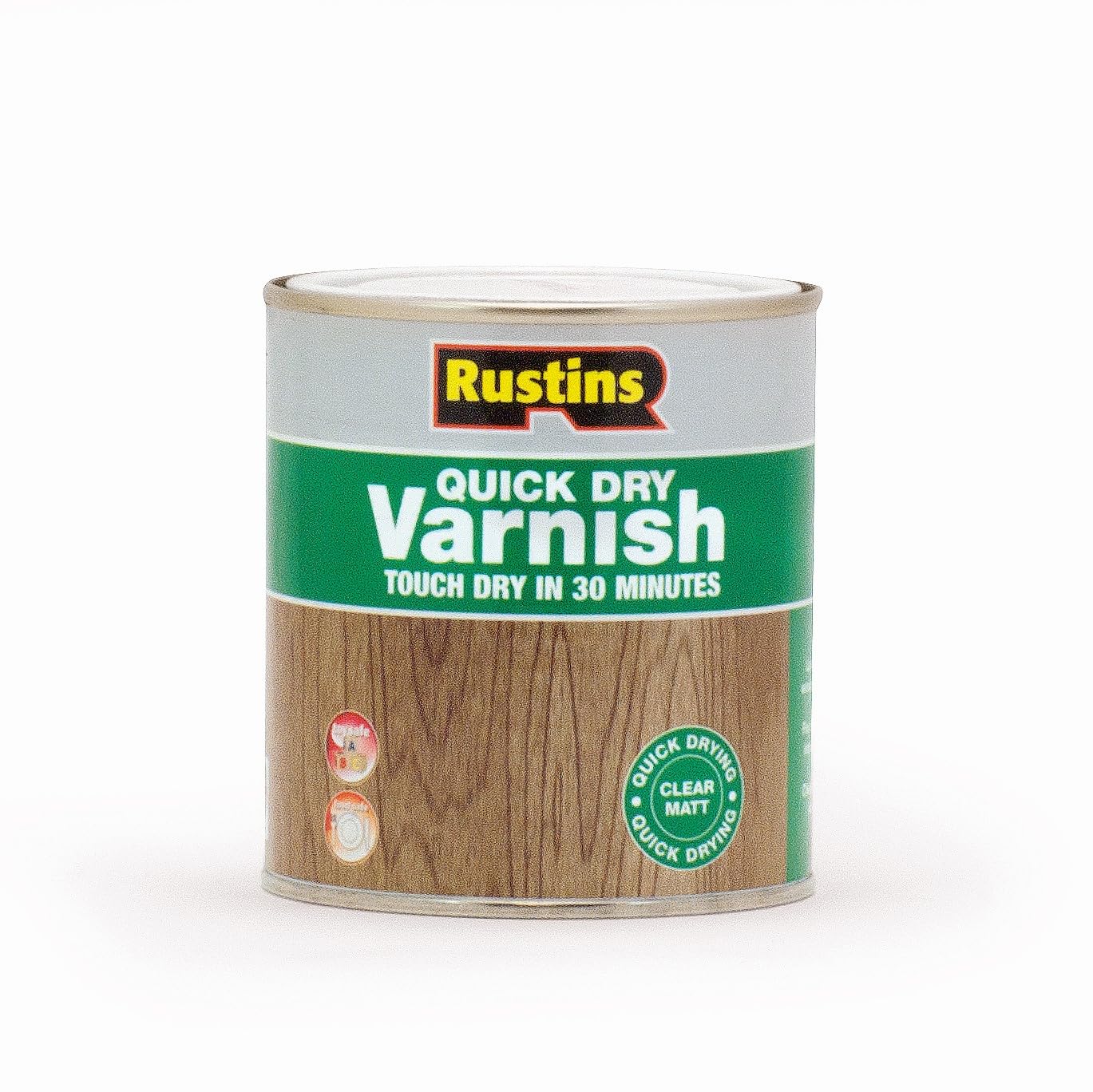 RUSTINS Quick Dry Varnish, Clear Matt, 500 ml -Fast-Drying Water-Based Wood Varnish; Durable Non-Yellowing Finish in Gloss, Satin or Matt for Indoor Use