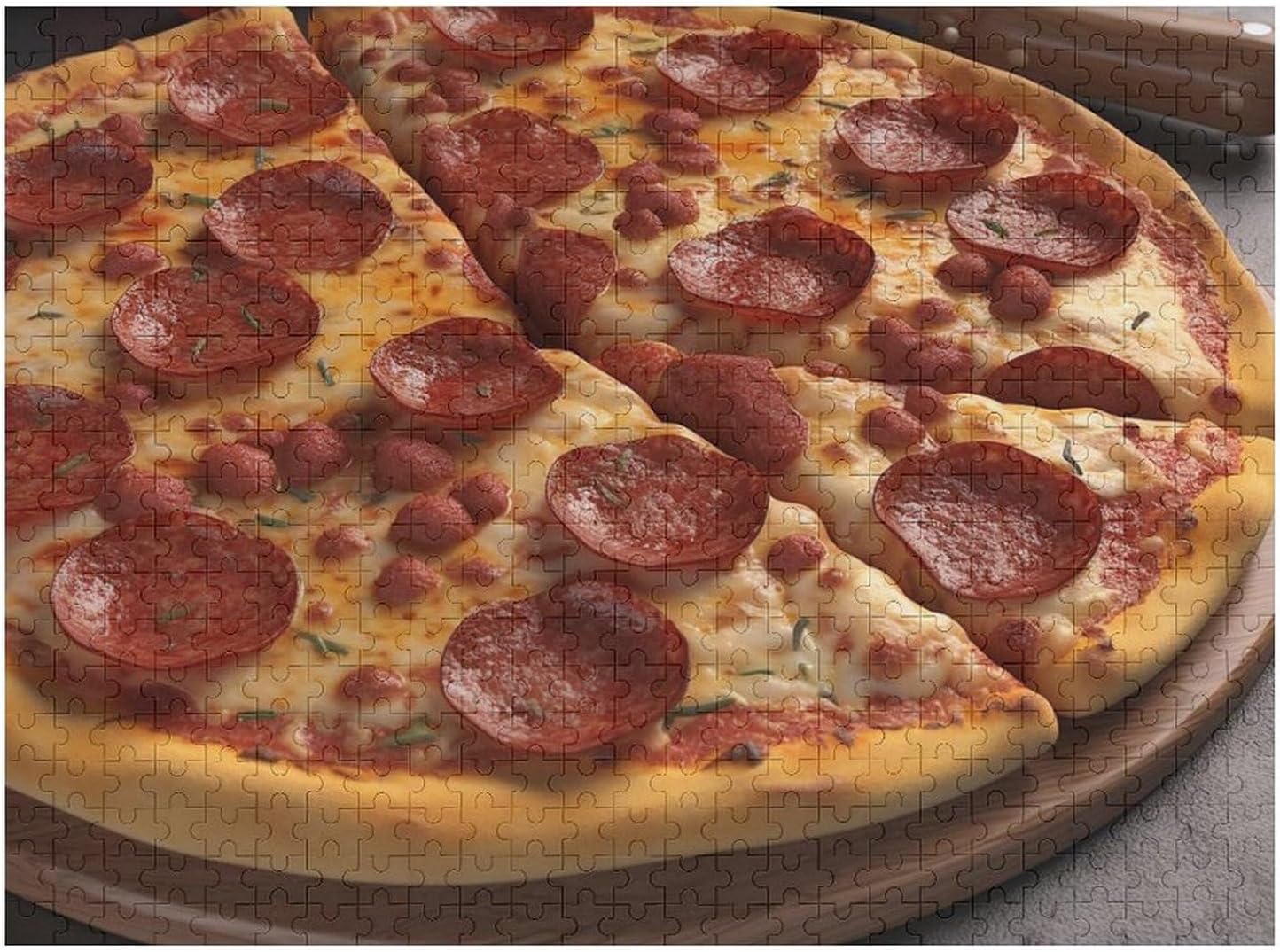3D Pizza Pepperoni Puzzles 500 Pieces Personalized Jigsaw Puzzles Challenging Picture Puzzle with Storage Bag Photos Puzzle for Adults Wedding Puzzle Home Decor Pet Puzzle