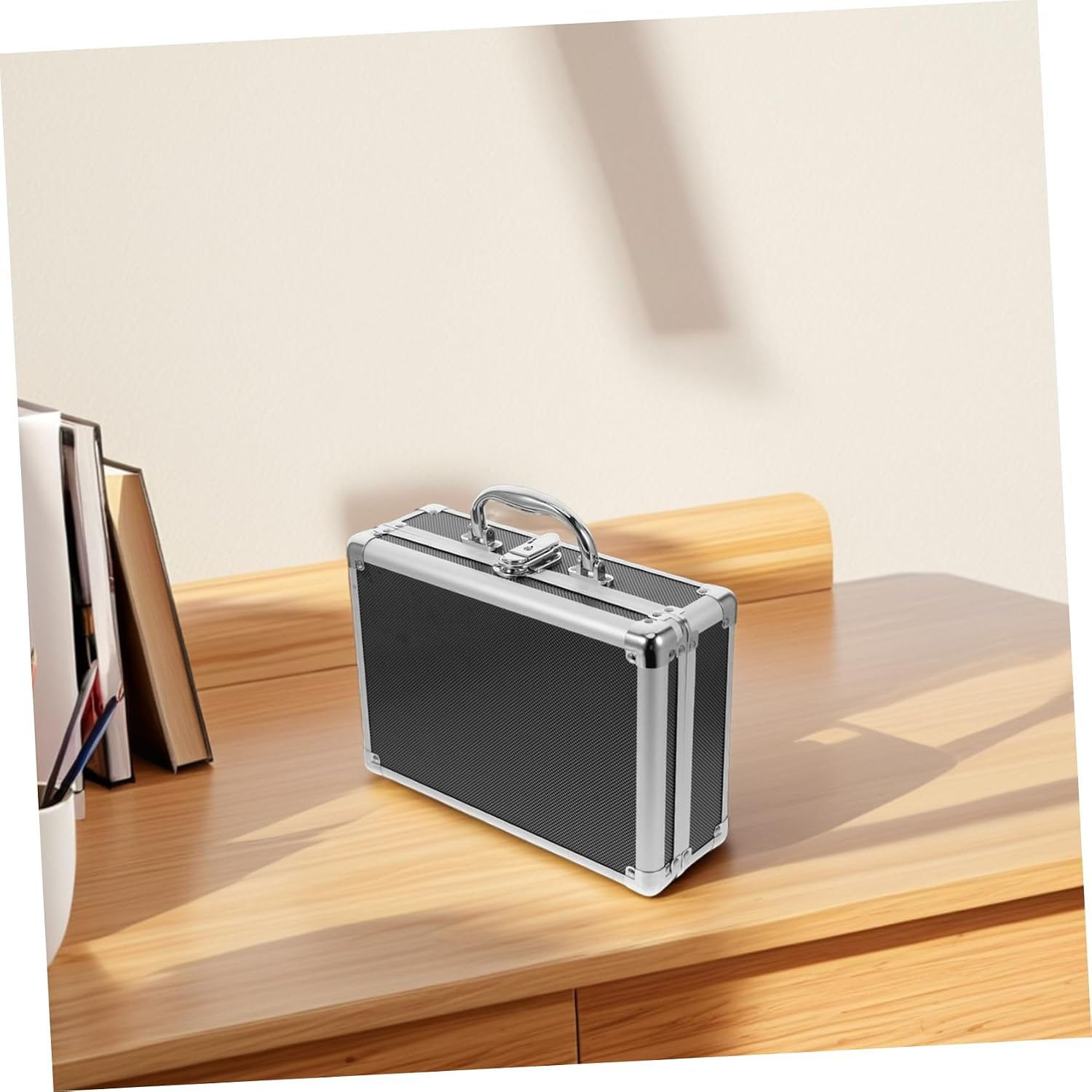 Aluminum Alloy Tool Storage Box with Key Lock Multi-functional Organizer for Cameras and Accessories Sturdy Hard Case with Foam and Portable Design for Safe Transport image 4