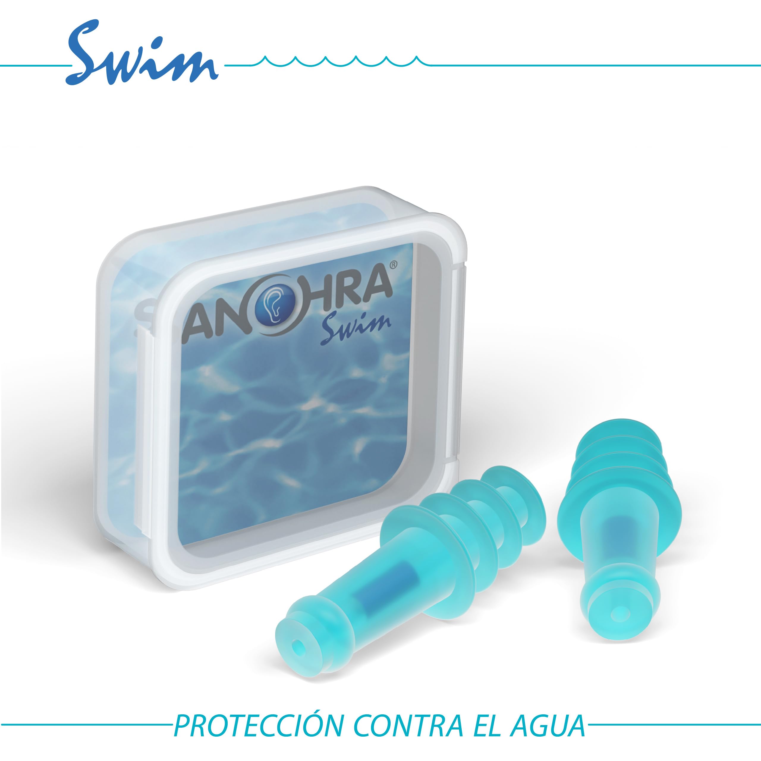 SANOHRA tapones para los oídos impermeables para nadar reutilizables 1 par adultos