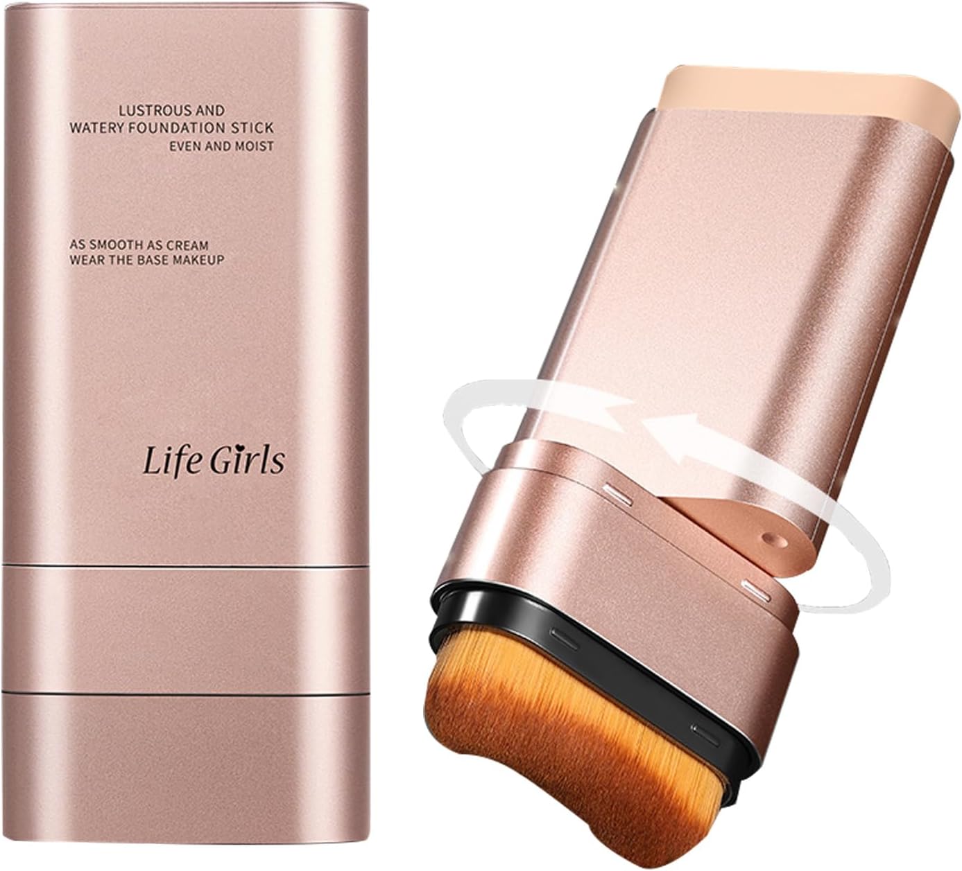 Flawless Eraser Foundation Stick, Korean Hydrating Foundation Stick with Built-In Brush, Lightweight Buildable Medium-to-Full Coverage for Natural Finish (Ivory, 1pcs)