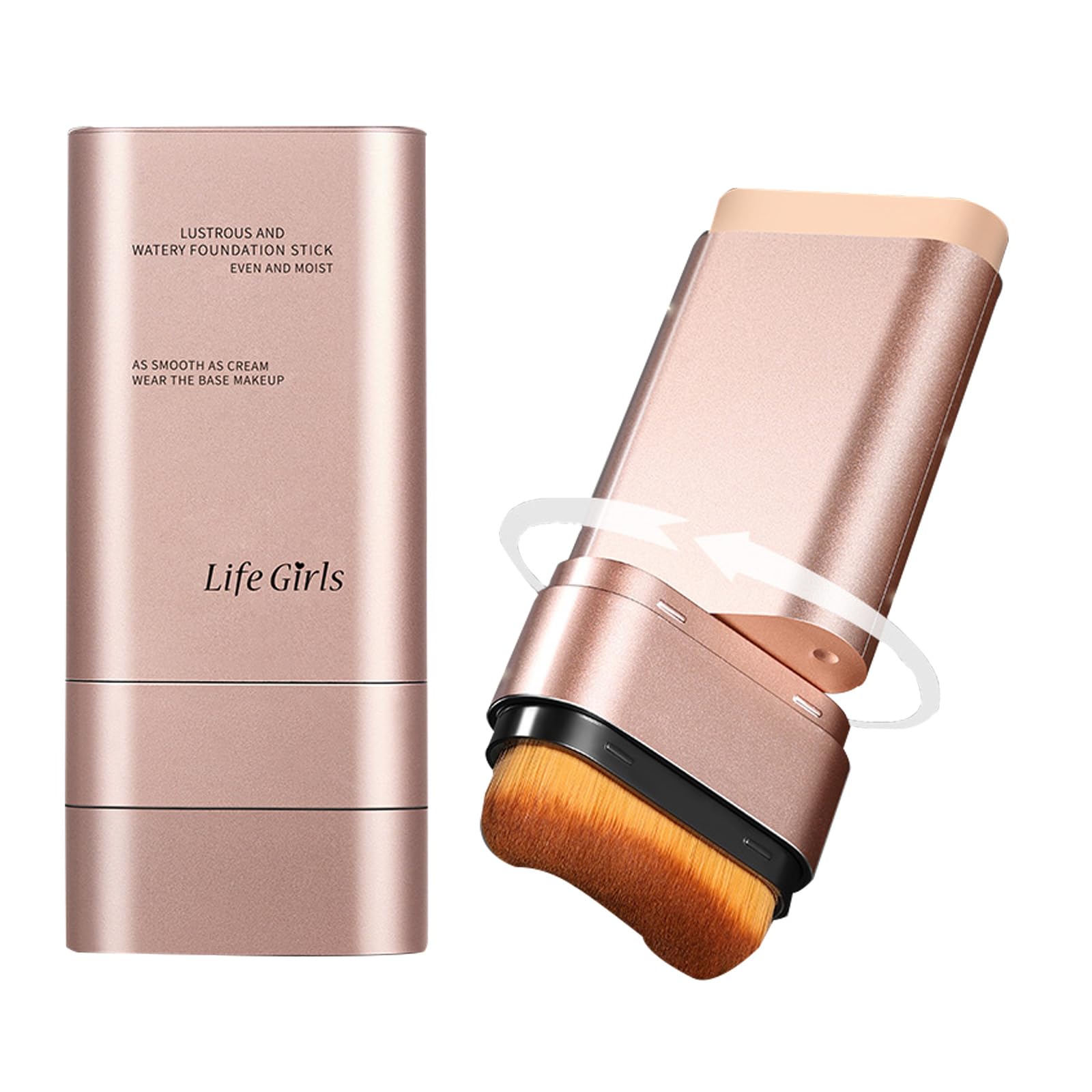 Flawless Eraser Foundation Stick, Korean Hydrating Foundation Stick with Built-In Brush, Lightweight Buildable Medium-to-Full Coverage for Natural Finish (Ivory, 1pcs)