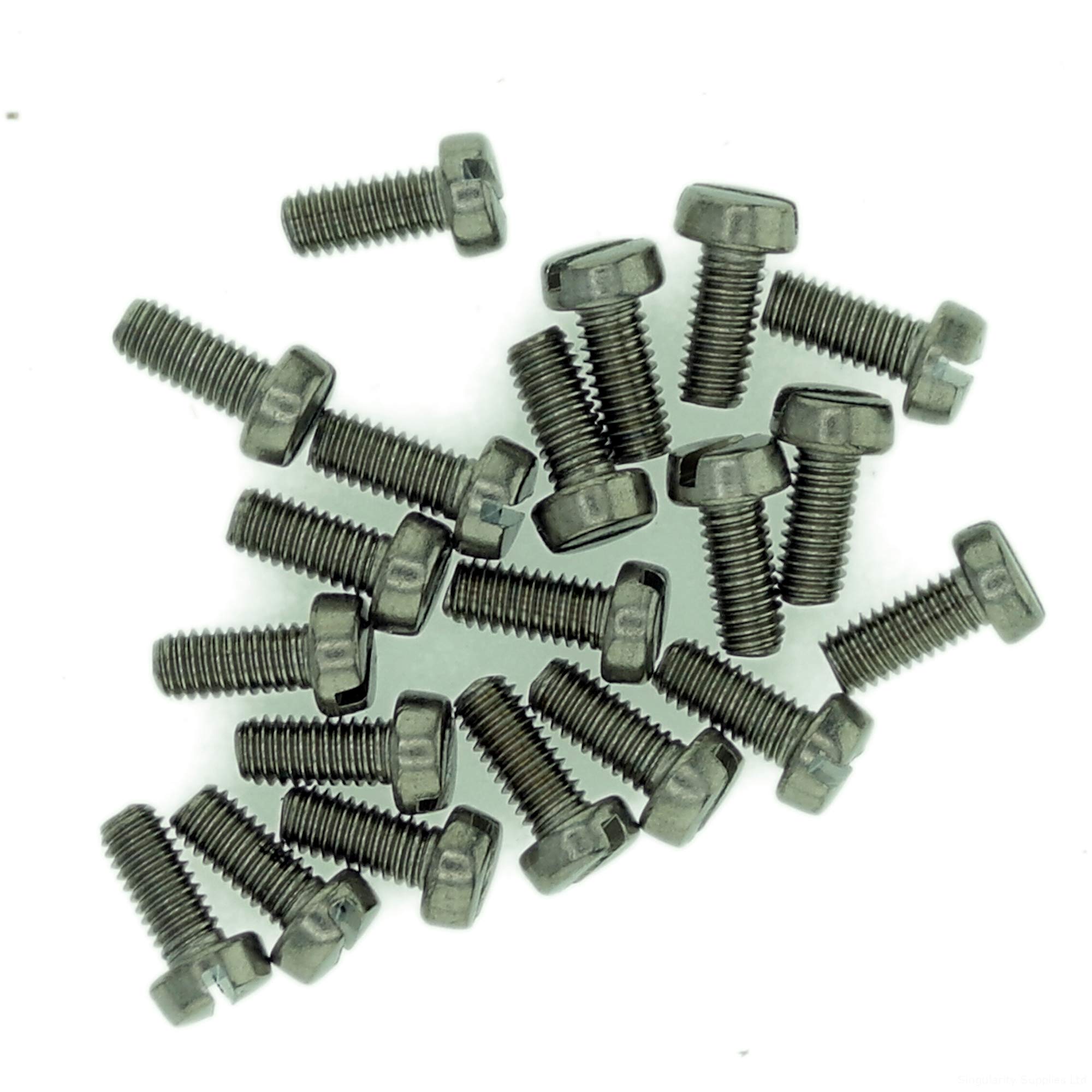Singularity Supplies M3.5 (3.5Mm X 20Mm) Slot Cheese Machine Screw (Bolt) - Stainless Steel (A2) (Pack Of 20)