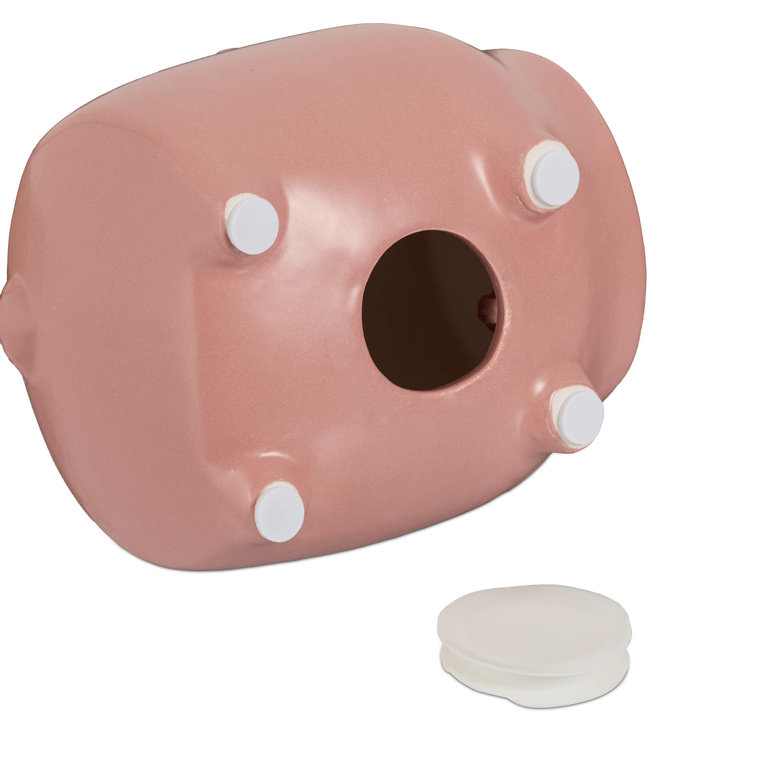 Relaxdays Sparschwein Aus Dolomit - Rosa Spardose Mit Entnahmeöffnung