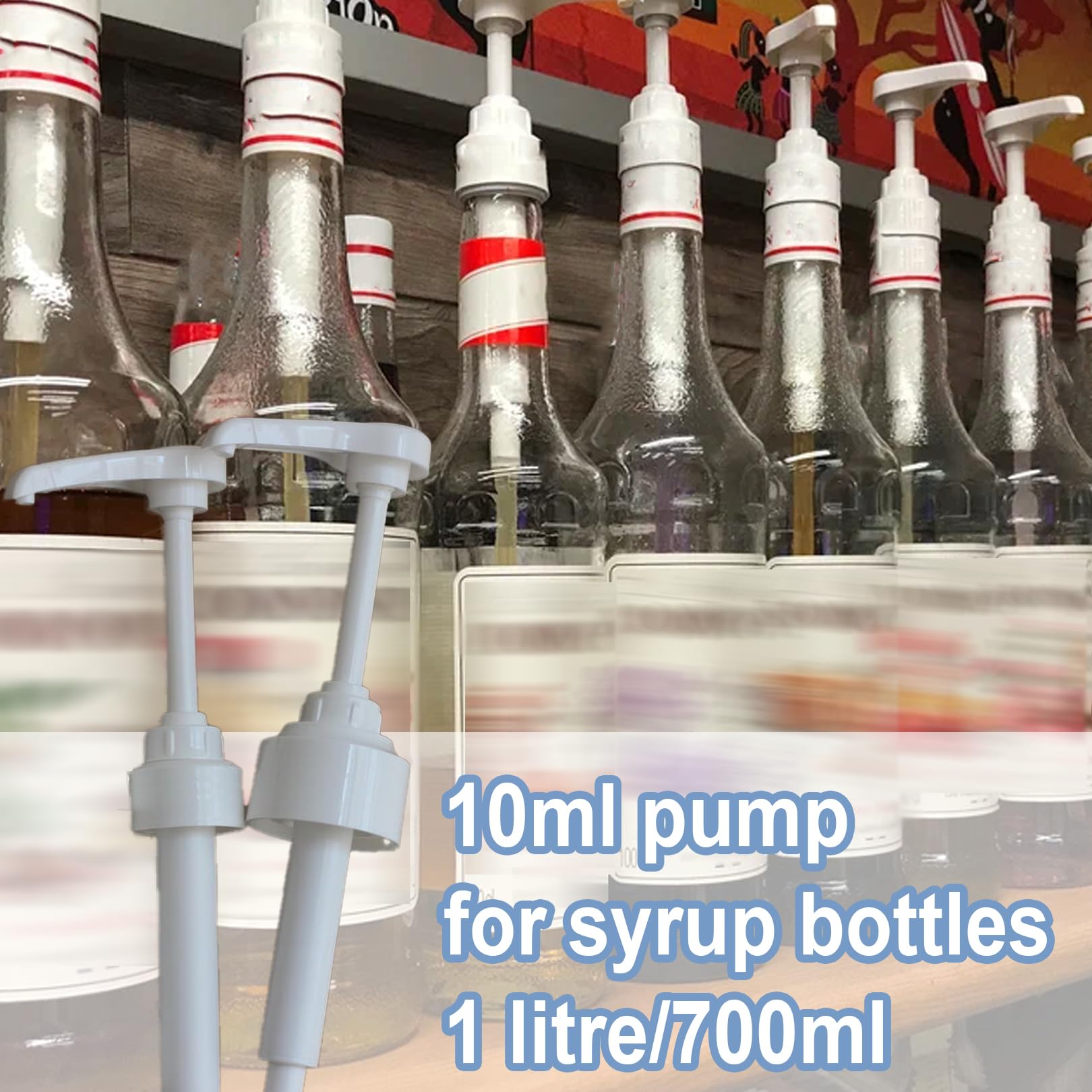 2 distributori di pompa, compatibili con pompa di sciroppo di caffè Monin, dispenser di sciroppo a scatto per pompa dosatrice da 10 ml, testa di pompa, per bottiglie da 700 ml e 1000 ml