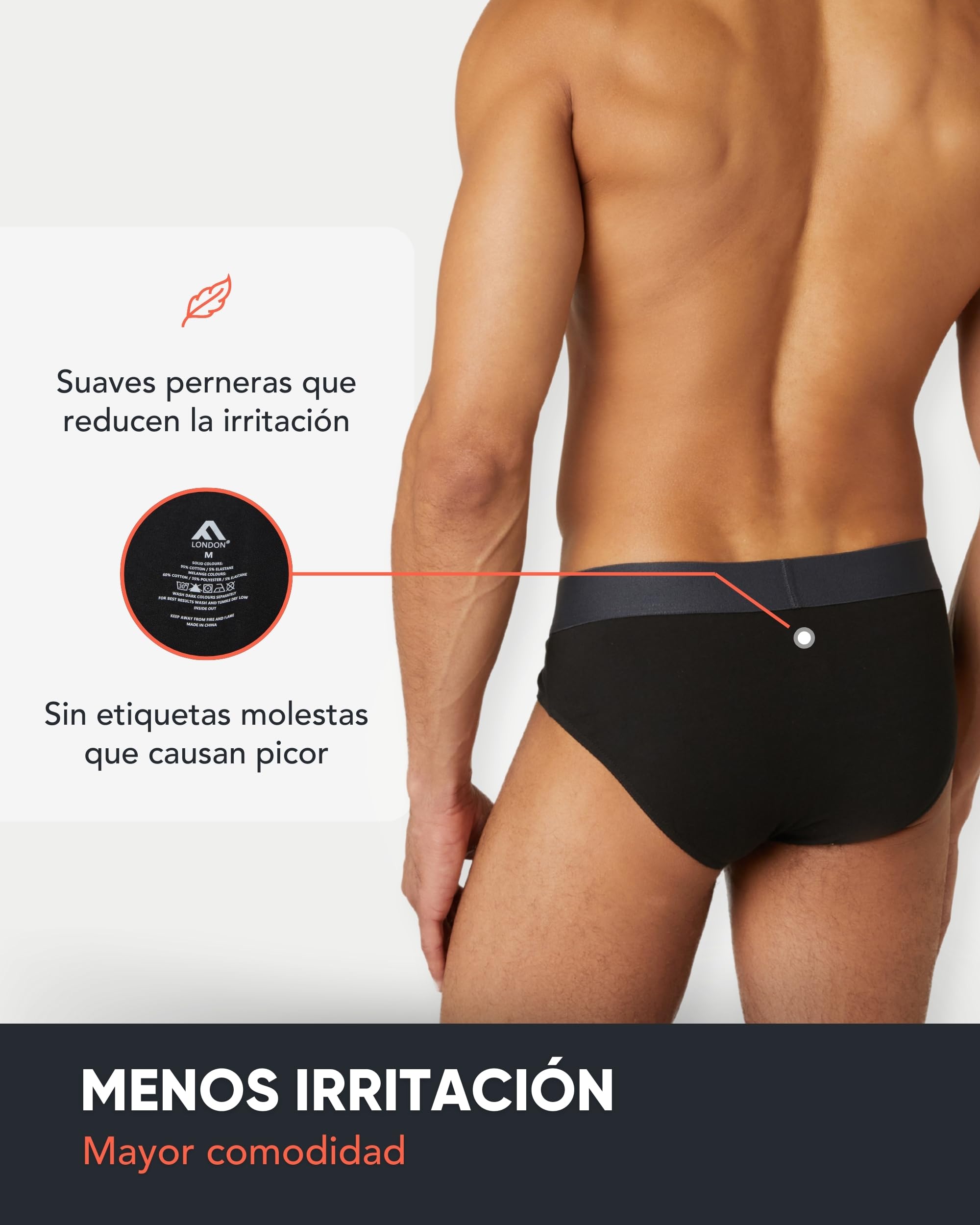 FM London Pack de 7 Slips para Hombre Esenciales – Calzoncillos para Hombre Slip Modernos y Sin Etiquetas – Pack de Calzoncillos Ricos en Algodón con Cintura Elástica Antideslizante