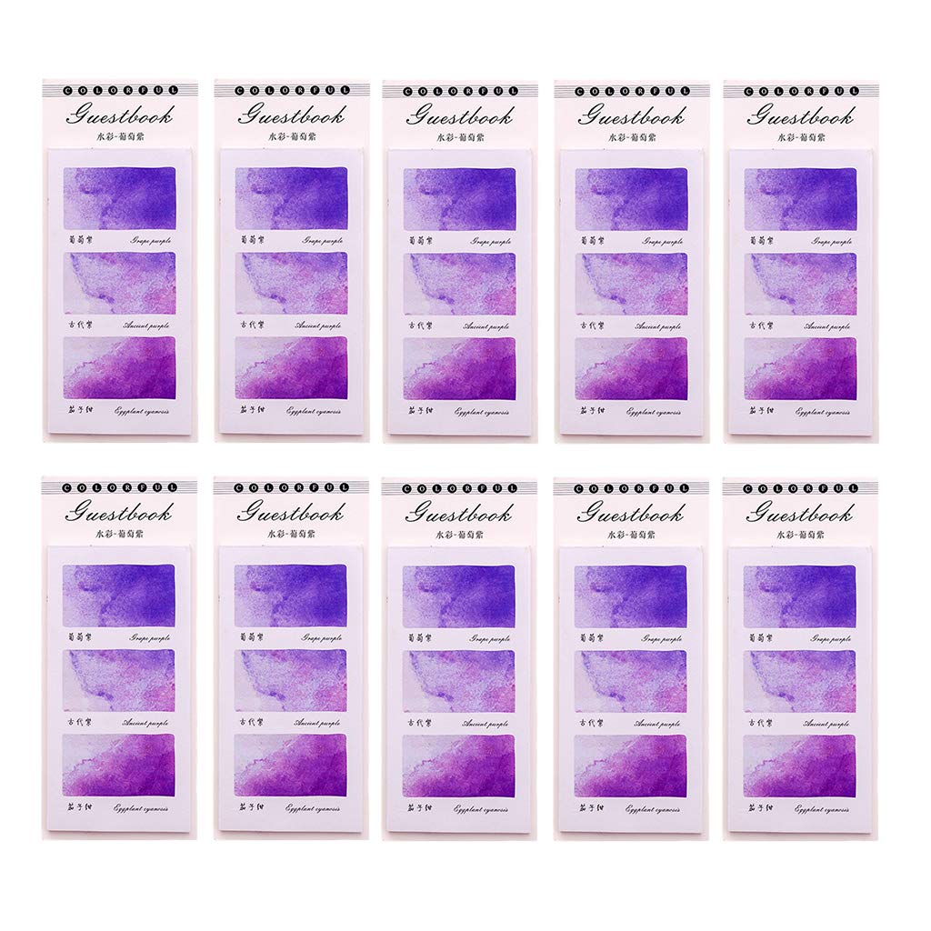 Amazon Co Jp 水彩紙 メモステッカー おしゃれ 事務用品 ギフト 保管便利 約10個入り 全８色 グレープパープル 文房具 オフィス 用品