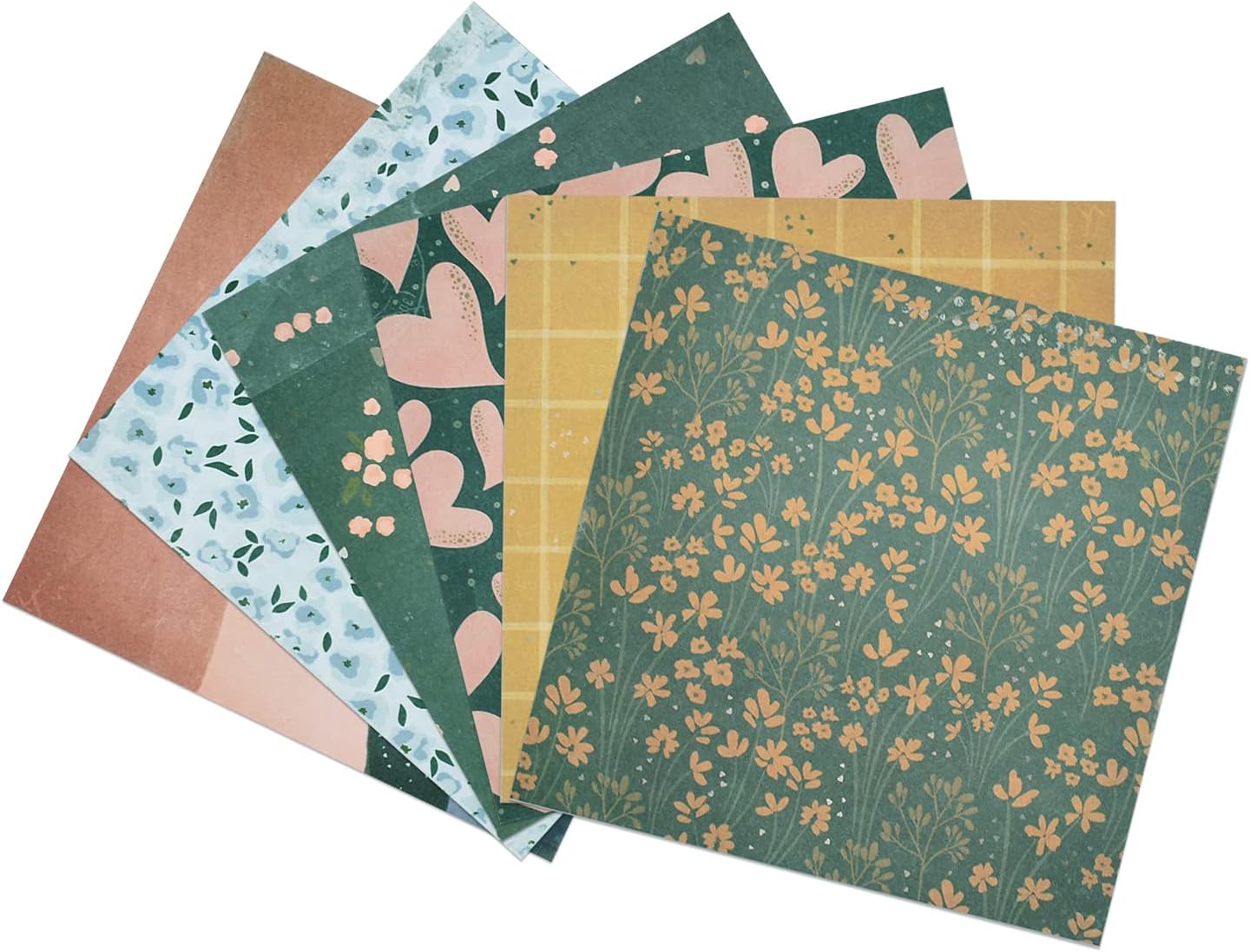 Scrapbooking Paper Pad, 24 Sheets Floral Craft Cardmaking Crafting Paper Cardstock Photo Frame Decorative Pages Cuttable Foldable Pattern Paper Scrapbooking Supplies