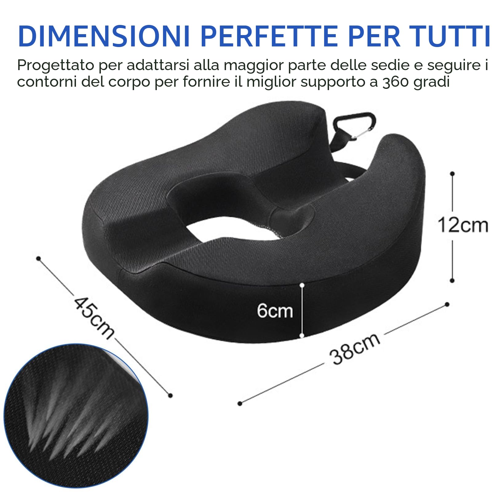 Cuscino Sedia Ufficio, Cuscino per Prostata, Ciambella per Sedersi | Sollievo dal dolore al Coccige, Cuscino da Seduta per Emorroidi, Cuscino per Sedile Memory Foam, Cuscini Seduta per Auto