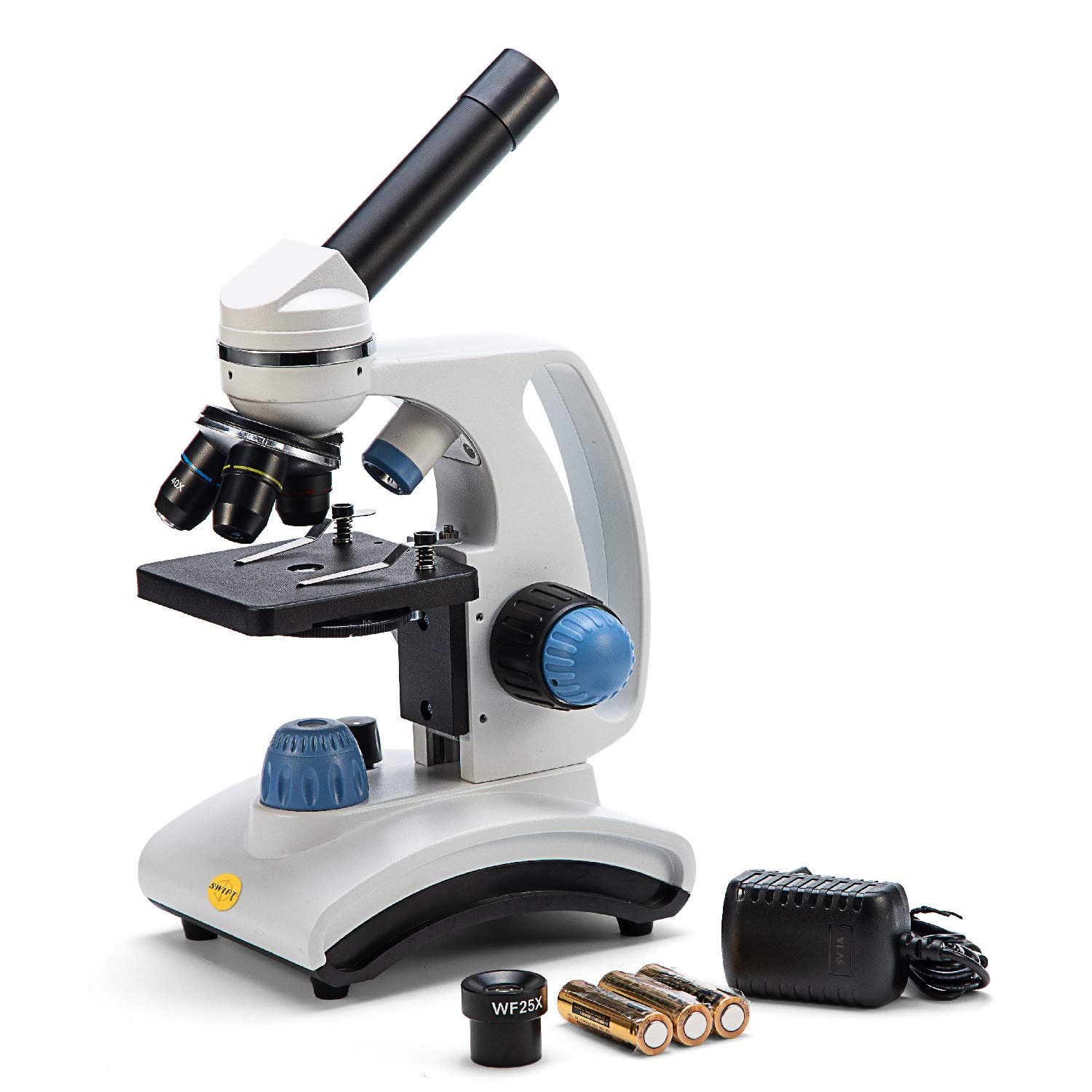 SWIFT SW100 40X-1000X Kids Microscope for Children,Dual Light,Glass Lens,Metal Body,Cordless,Carrying Handle,Camera Compatible โ image 1