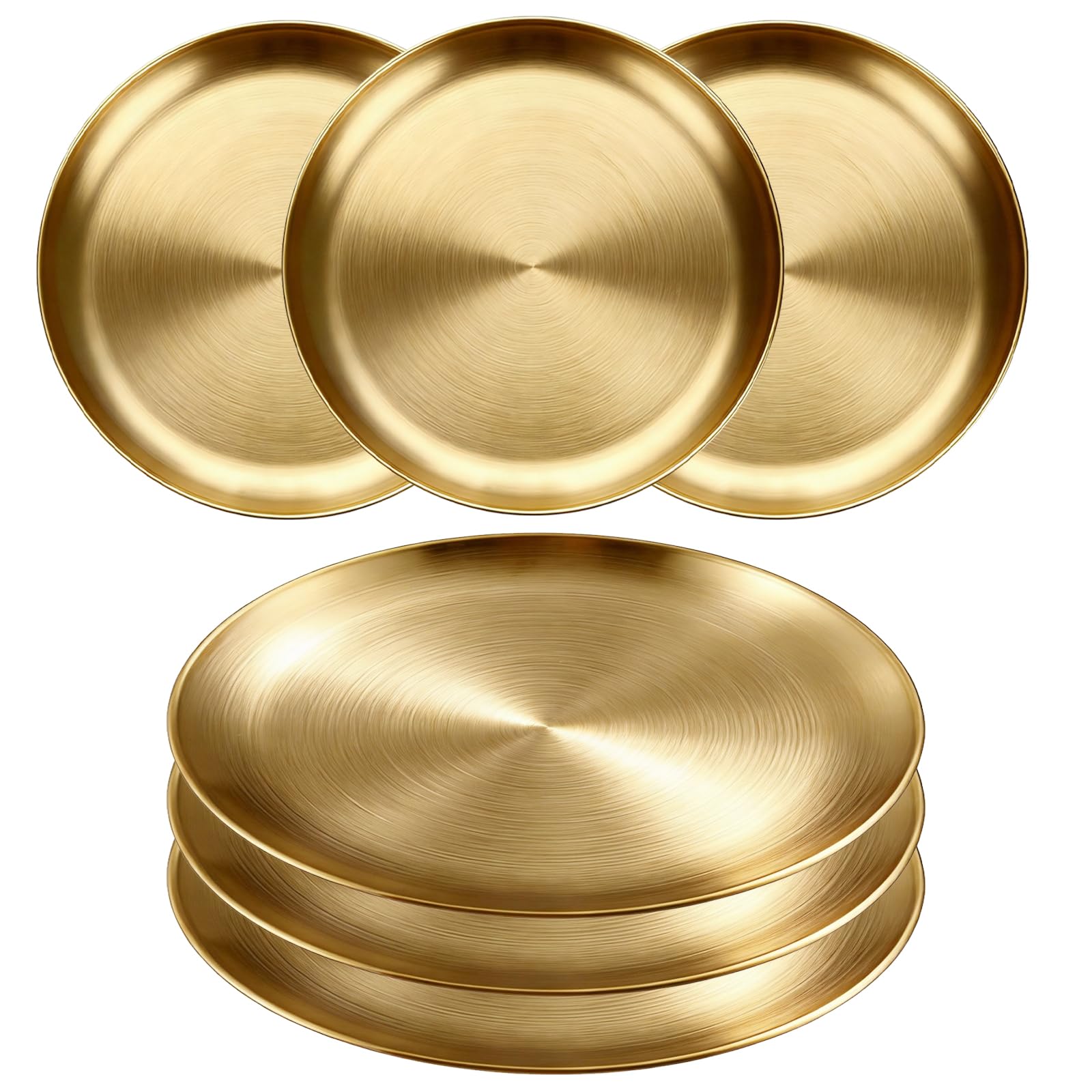 lot 6 plats de service inox ronds