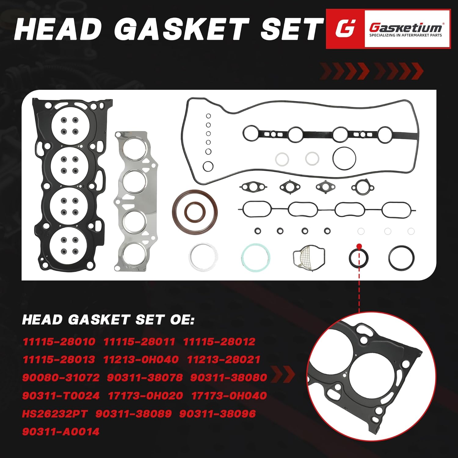 2AZ-FE Engine Rebuild Kit with Crankshaft Connecting Rods Main Rod Bearings Piston Head Gasket Set Fit For Toyota Highlander RAV4 Corolla XRS Matrix S for Scion tC xB 2AZFE 2.4L 2001-2015