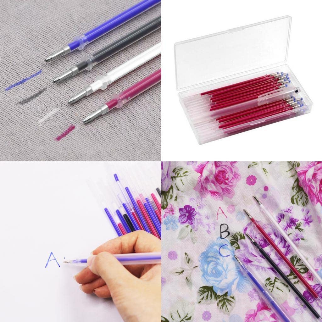 Lot de 40 stylos effaçables à la chaleur pour tissu - Rouge - 40 pièces