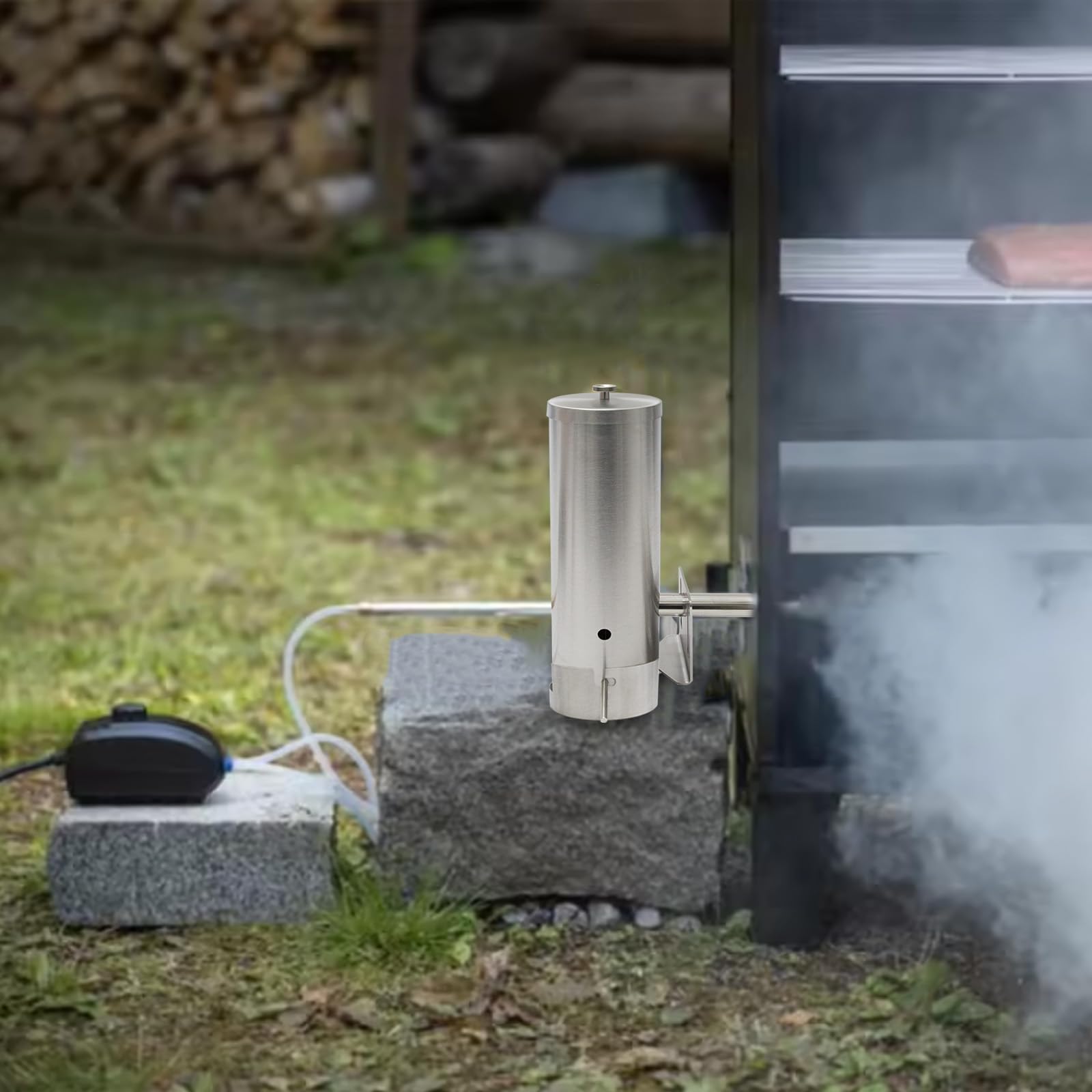 Générateur De Fumée Froide, Acier Inoxydable Générateur De Fumée Serpentin Fumoir A Froid Fumoir A Froid avec Pompe pour BQQ Fumage à Froid Poisson Viande Fromage