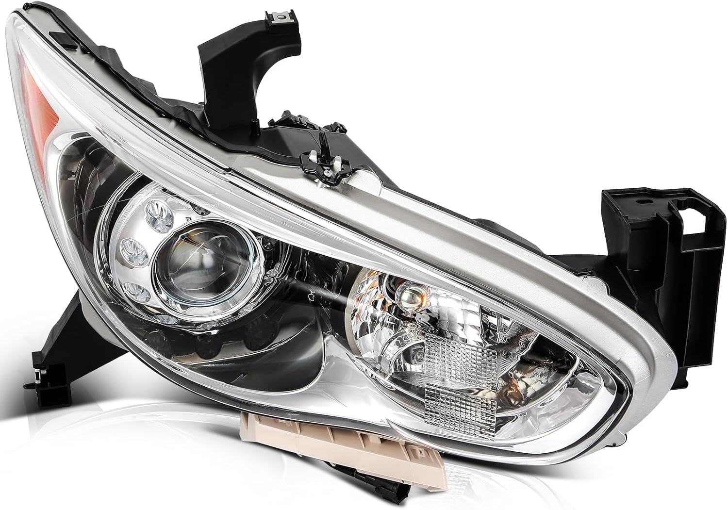 LSAILON HID Xenon Model Projector Headlights Fit for INFINITI JX35 2013 for INFINITI QX60 2014-2015 Chrome Housing Clear Lens Driver and Passenger Side 260103JA0A IN2503156