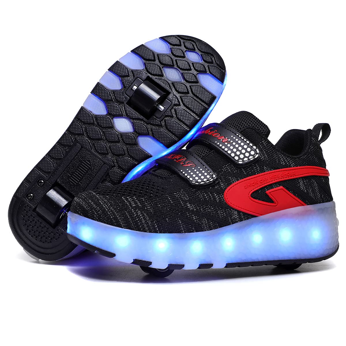 LOMAJAKids Roller Skate Shoes with Wheel Shoes Light up Roller Shoes Rechargeable Roller Sneakers for Girls Boys