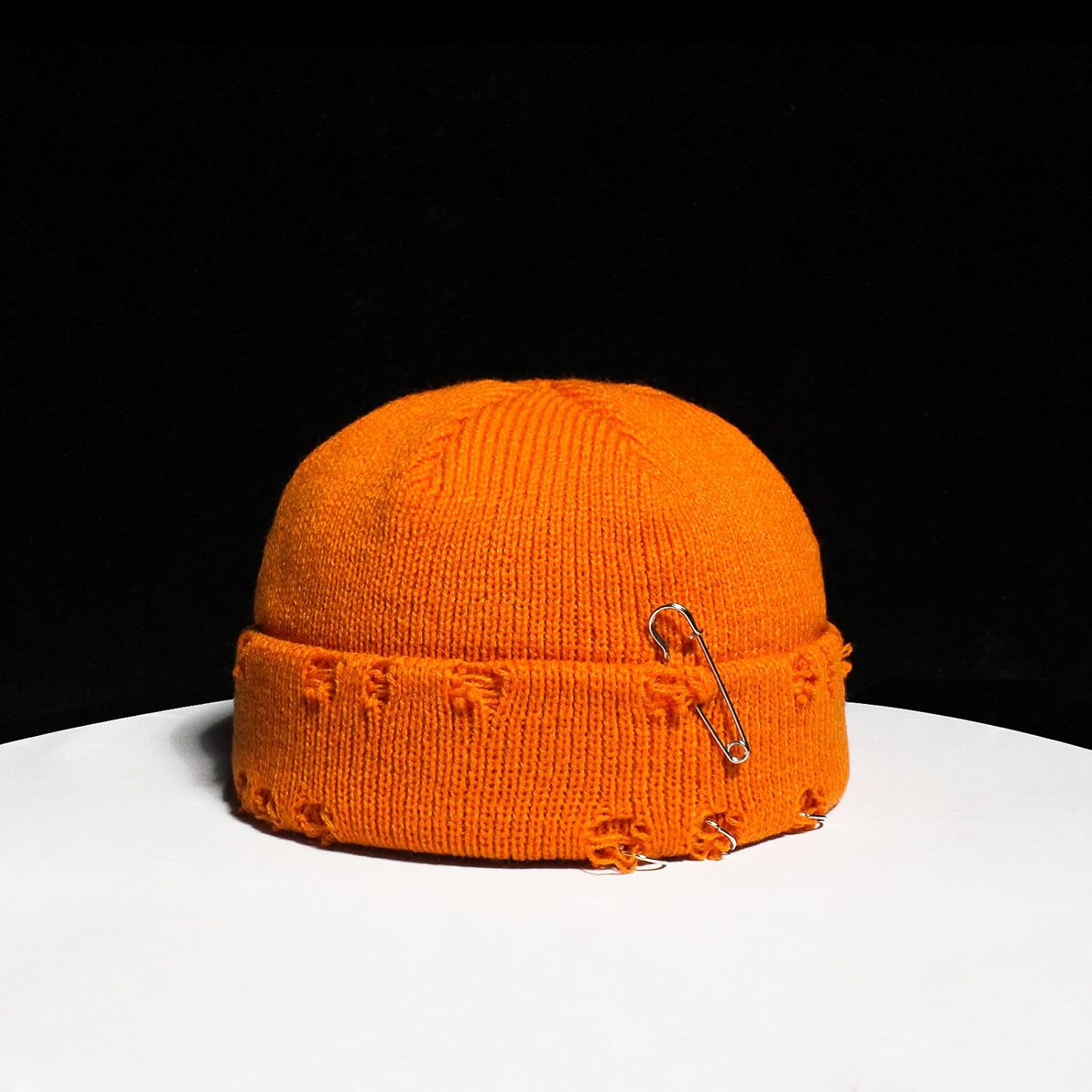 Distressed Ring Beanie Hat Unisex Fashion Hip-hop Slouchy Knitted Skull Caps - Image 5