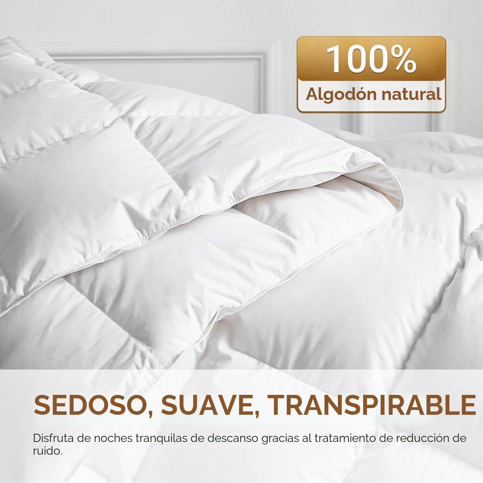 C&W Edredón de plumón de Ganso Blanco, tamaño Queen, Relleno de edredón de plumón Pesado para Invierno, Potencia de Relleno 750, Peso de Relleno de 55 onzas, Color Blanco sólido