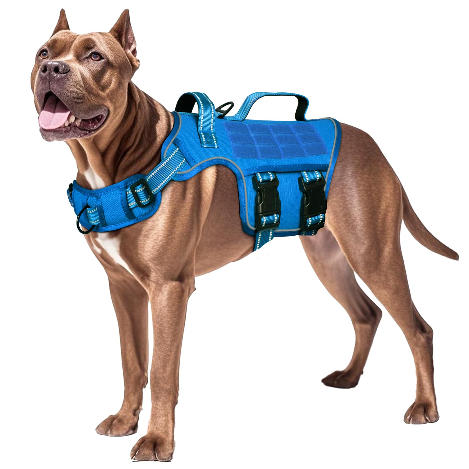 Dog Harness for Large Dogs, Tactical No Pull Harness with Molle System, Easy On and Off Service Vest, Breathable Padded, Adjustable Reflective Pet Vest for — image 1
