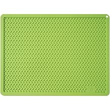 Silicone Drying Mat & Heat Resistant Mat for Kitchen Counter, Non-Slip Dishwasher Safe, Raised Edge for Dishes Bottles Sink 25.5x17.7in, Green